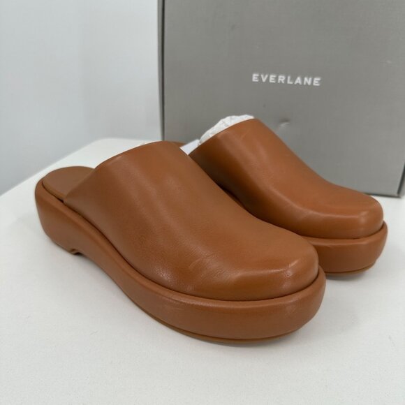 Everlane The Puffa Flatform in Brown Leather sz 9.5 Women's Chunky Platform Clog - Picture 1 of 12